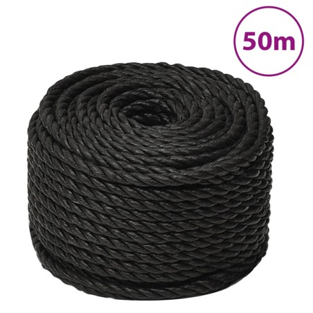 vidaXL Cuerda de trabajo polipropileno negro 10 mm 50 m
