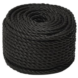 vidaXL Cuerda de trabajo polipropileno negro 10 mm 50 m