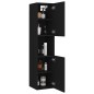 vidaXL Armario de baño madera contrachapada negro 30x30x130 cm