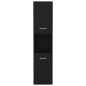 vidaXL Armario de baño madera contrachapada negro 30x30x130 cm