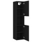 vidaXL Armario de baño madera contrachapada negro 30x30x130 cm