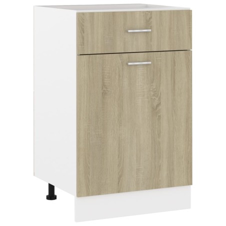vidaXL Armario inferior madera ingeniería roble ahumado 50x46x81,5 cm
