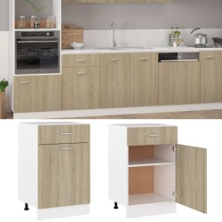 vidaXL Armario inferior madera ingeniería roble ahumado 50x46x81,5 cm