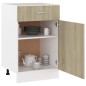 vidaXL Armario inferior madera ingeniería roble ahumado 50x46x81,5 cm vidaXL Armario inferior madera ingeniería roble ahumado 50x46x81,5 cm