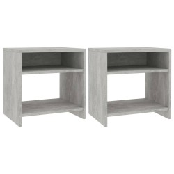 vidaXL Mesitas de noche 2 uds madera contrachapada hormigón 40x30x40cm