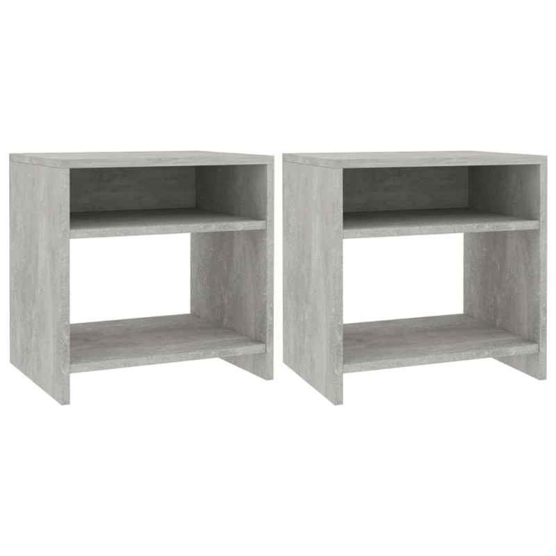 vidaXL Mesitas de noche 2 uds madera contrachapada hormigón 40x30x40cm vidaXL Mesitas de noche 2 uds madera contrachapada hormigón 40x30x40cm