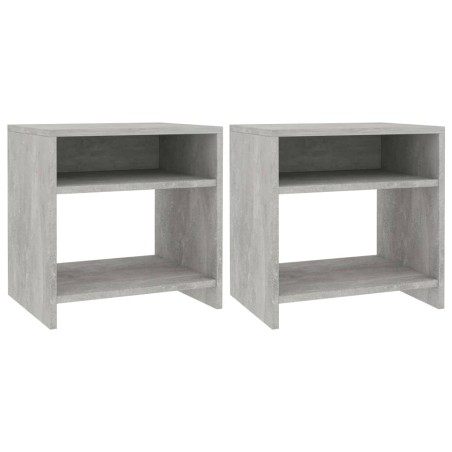 vidaXL Mesitas de noche 2 uds madera contrachapada hormigón 40x30x40cm