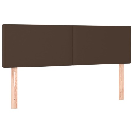 vidaXL Cabeceros 2 unidades cuero sintético marrón 72x5x78/88 cm