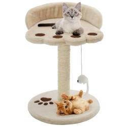 vidaXL Rascador para gatos con poste de sisal 40 cm beige y marrón