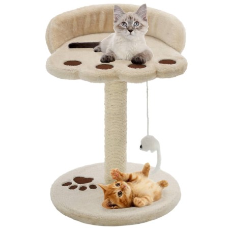 vidaXL Rascador para gatos con poste de sisal 40 cm beige y marrón