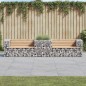 vidaXL Banco de jardín con cesta de gaviones madera maciza de pino vidaXL Banco de jardín con cesta de gaviones madera maciza de pino