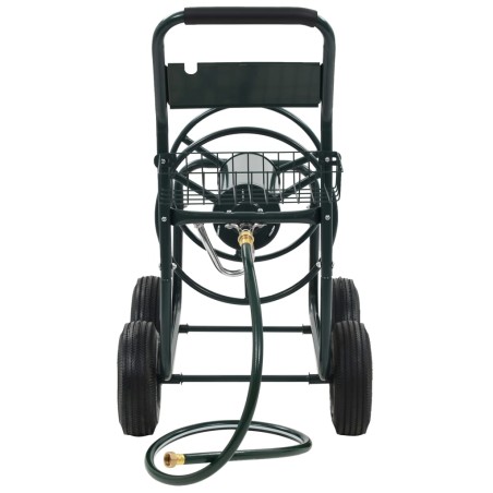 vidaXL Carrito de manguera para jardín conector de 1/2" acero 75 m