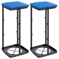 vidaXL Soportes para bolsas de basura 2 uds PP negro y azul 60 L vidaXL Soportes para bolsas de basura 2 uds PP negro y azul 60 L