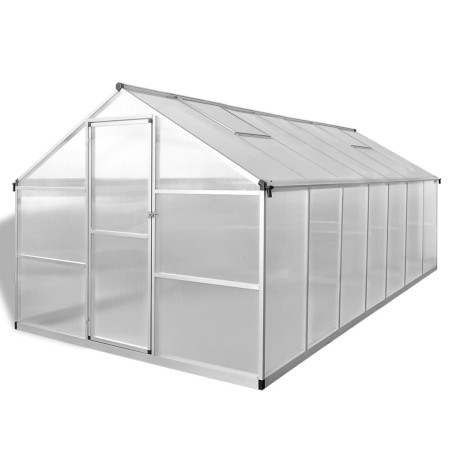 vidaXL Invernadero de aluminio gris antracita 10,53 m²