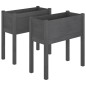 vidaXL Jardineras 2 uds madera maciza de pino gris 70x31x70 cm vidaXL Jardineras 2 uds madera maciza de pino gris 70x31x70 cm