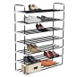 vidaXL Zapatero con 7 estantes metal y plástico negro vidaXL Zapatero con 7 estantes metal y plástico negro