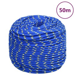 vidaXL Cuerda de barco polipropileno azul 8 mm 50 m
