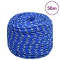 vidaXL Cuerda de barco polipropileno azul 8 mm 50 m vidaXL Cuerda de barco polipropileno azul 8 mm 50 m