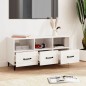 vidaXL Mueble de TV madera contrachapada blanco brillo 102x35x50 cm vidaXL Mueble de TV madera contrachapada blanco brillo 102x35x50 cm