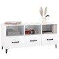 vidaXL Mueble de TV madera contrachapada blanco brillo 102x35x50 cm vidaXL Mueble de TV madera contrachapada blanco brillo 102x35x50 cm