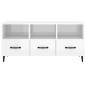 vidaXL Mueble de TV madera contrachapada blanco brillo 102x35x50 cm vidaXL Mueble de TV madera contrachapada blanco brillo 102x35x50 cm