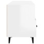 vidaXL Mueble de TV madera contrachapada blanco brillo 102x35x50 cm vidaXL Mueble de TV madera contrachapada blanco brillo 102x35x50 cm