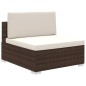 vidaXL Set muebles de jardín 8 piezas y cojines ratán sintético marrón vidaXL Set muebles de jardín 8 piezas y cojines ratán sintético marrón