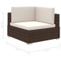 vidaXL Set muebles de jardín 8 piezas y cojines ratán sintético marrón vidaXL Set muebles de jardín 8 piezas y cojines ratán sintético marrón
