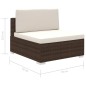vidaXL Set muebles de jardín 8 piezas y cojines ratán sintético marrón vidaXL Set muebles de jardín 8 piezas y cojines ratán sintético marrón
