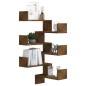vidaXL Estanterías de esquina de pared 2 uds roble ahumado 40x40x50 cm