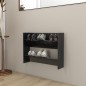 vidaXL Zapatero de pared madera contrachapada negro brillo 80x18x60 cm