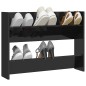 vidaXL Zapatero de pared madera contrachapada negro brillo 80x18x60 cm