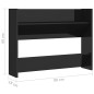 vidaXL Zapatero de pared madera contrachapada negro brillo 80x18x60 cm