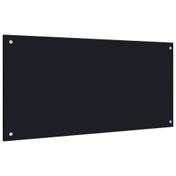  vidaXL Protección salpicaduras cocina vidrio templado negro 100x50 cm