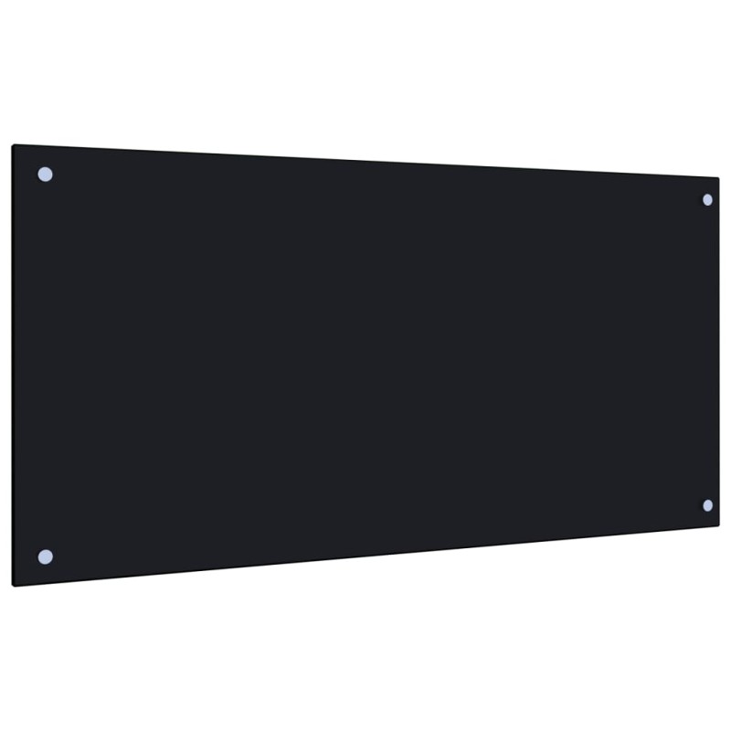  vidaXL Protección salpicaduras cocina vidrio templado negro 100x50 cm