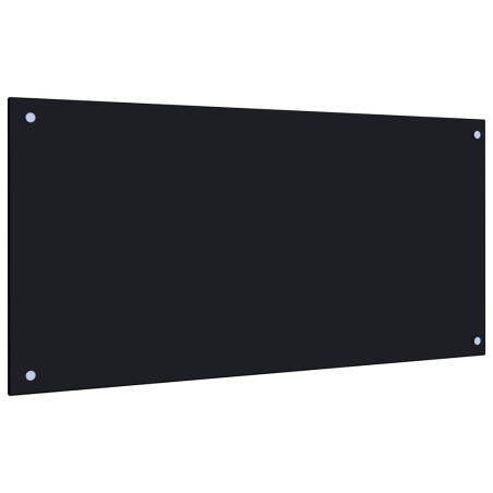  vidaXL Protección salpicaduras cocina vidrio templado negro 100x50 cm
