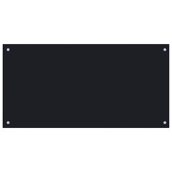  vidaXL Protección salpicaduras cocina vidrio templado negro 100x50 cm