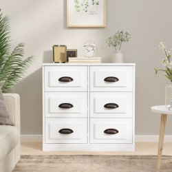 vidaXL Aparador de madera contrachapada blanco 70x35,5x67,5 cm