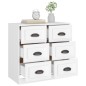 vidaXL Aparador de madera contrachapada blanco 70x35,5x67,5 cm vidaXL Aparador de madera contrachapada blanco 70x35,5x67,5 cm
