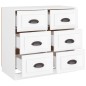 vidaXL Aparador de madera contrachapada blanco 70x35,5x67,5 cm vidaXL Aparador de madera contrachapada blanco 70x35,5x67,5 cm
