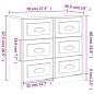 vidaXL Aparador de madera contrachapada blanco 70x35,5x67,5 cm vidaXL Aparador de madera contrachapada blanco 70x35,5x67,5 cm