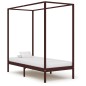 vidaXL Cama con dosel de madera maciza de pino marrón oscuro 90x200 cm