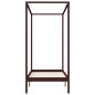 vidaXL Cama con dosel de madera maciza de pino marrón oscuro 90x200 cm