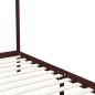 vidaXL Cama con dosel de madera maciza de pino marrón oscuro 90x200 cm