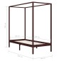 vidaXL Cama con dosel de madera maciza de pino marrón oscuro 90x200 cm