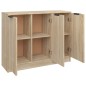 vidaXL Aparador de madera contrachapada roble Sonoma 90,5x30x70 cm vidaXL Aparador de madera contrachapada roble Sonoma 90,5x30x70 cm
