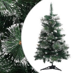 vidaXL Árbol Navidad artificial con soporte PVC verde y blanco 60 cm