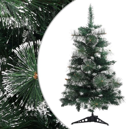 vidaXL Árbol Navidad artificial con soporte PVC verde y blanco 60 cm