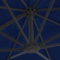 vidaXL Sombrilla voladiza con poste de aluminio azul celeste 3x3 m