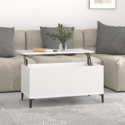 vidaXL Mesa de centro madera contrachapada blanco 90x44,5x45 cm